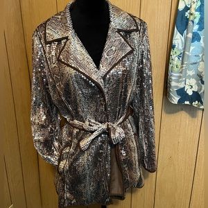 Snake print sequin jacket from Chicos